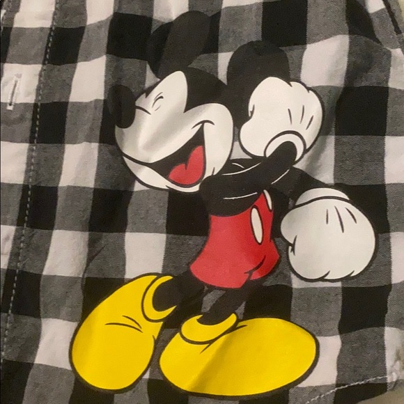 BOYS Mickey Mouse checkered button down - Picture 2 of 2